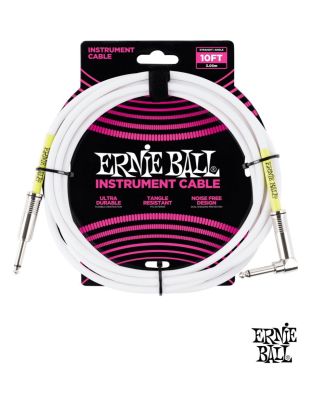 ERNIE BALL  สายแจ็คกีตาร์ 3 เมตร หัวตรง/หัวงอ แบบตัวนำสัญญาณคู่ (Guitar &amp; Instrument Cable / P06049)