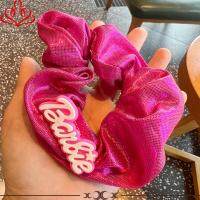 VISION GLASSES แฟชั่นสำหรับผู้หญิง ตุ๊กตาบาร์บี้ scrunchie สีทึบทึบ อีลาสติก ยางรัดผม ที่มัดผม อุปกรณ์เสริมผม เชือกมัดผม สำหรับผู้หญิง