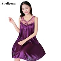 ⊙☜ Large Size Long Nightgowns For Women 2021 Summer Dressing Gowns Girls Nightshirts Nightdress Silk Sleepshirt Women 39;s Sleepwear