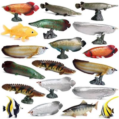 Simulation model of Marine animals freshwater fish salmon piranha tuna bass fish children toy suit