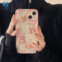 ELEONE สีลูกอมน่ารักสำหรับ iPhone 13Pro Max Bear สำหรับ iPhone 13 Mini เคสโทรศัพท์มือถือฝาครอบกันกระแทกสำหรับ iPhone TUP เคสโทรศัพท์ฝาหลังป้องกันโทรศัพท์