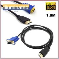 ILLUMINATED SHOP 1.8M 6FT สากล Multime มืออาชีพ ความคมชัดสูง ตัวแปลง สายวิดีโอ รองรับ 1080P HDMI เป็น VGA