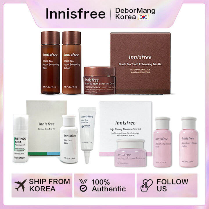 innisfree Jeju Cherry Blossom Trio Kit Black Tea Youth Enhancing Trio