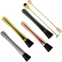 【YF】☃  Gold Sliver Muddler Sticks Srtainer Cocktail Stick Fruit Bar Tools Wine