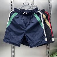 Summer striped shorts male quick-drying beach pants youth trend loose color matching paragraph 5 minutes of pants thin air big shorts