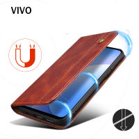 เคสแบบพับปิดได้สำหรับ VIVO Y36/V27 5G/V27e/V25 Pro/V23 5G / V23e 5G/Y76 5G/Y15S/Y15A/Vivo Y33S/Y31/Y21/V21 5G Premium ธุรกิจน้ำมันกระเป๋าสตางค์หนังครอบคลุมเพื่อป้องกันเลนส์กล้องถ่ายรูป