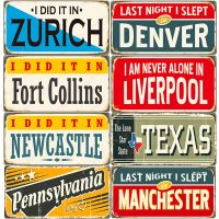 【YF】❃☼  License Plate Metal Tin Sign Car Motorcycle Decoration Texa Ohio Number N387