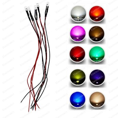 50Pcs 10Color 12V 5mm Prewired LED Diode kit Warm White Red Green Blue Yellow RGB Fast Flash Orange Purple UV Pink BlinkingElectrical Circuitry Parts