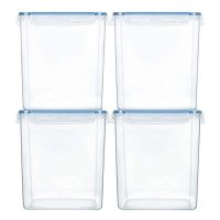 Whole Grain Storage Tank Kitchen 5.2L Food Preservation Box Plastic Transparent Sealed Jar Set with Labels