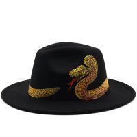 Nuove Donne Uomo Cappello Fedora In Lana Dipinta สุภาพบุรุษ Elegante Signora Inverno Autunno Tesa Larga Jazz Panama Sombrero Cap