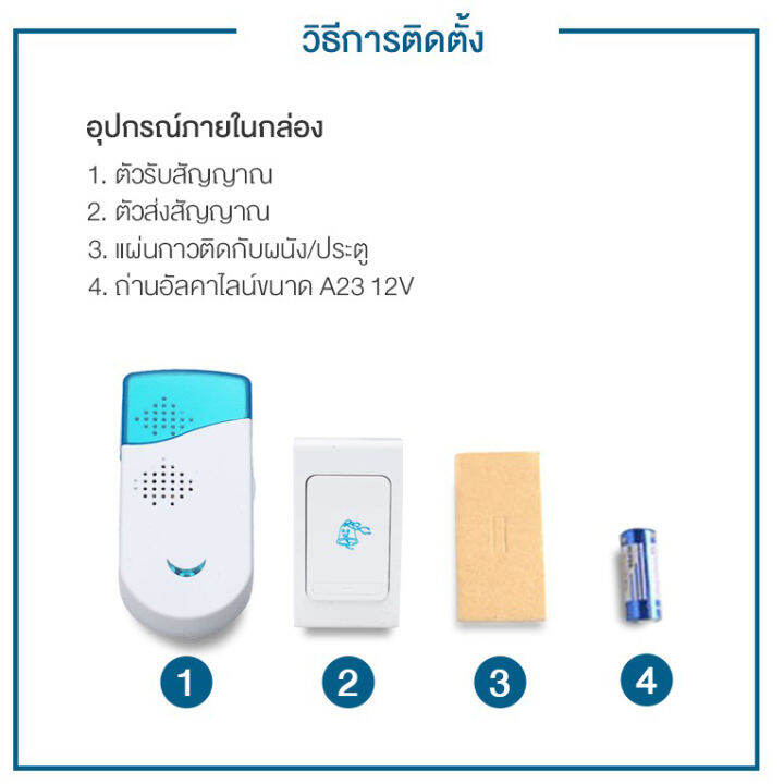 doorbell-ออดไร้สาย-กริ่งประตู-มี-36-เสียงเรียก-เปลี่ยนเสียงได้-ติดตั้งสะดวก-กระดิ่งไร้สาย-กริ่งประตูบ้าน-wireless-doorbell-music-door-bell-100m-range-remote-control-gate-bell-easy-installation-plug-am