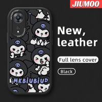 เคส JIUMOO สำหรับ OPPO A78 A1X A58X เคส5G ลายการ์ตูน Kuromi ซิลิโคนนิ่มดีไซน์ใหม่เคสใส่โทรศัพท์หนังเคสมือถือกันกระแทกป้องกันการตกพร้อมเคสป้องกันกล้องเลนส์คลุมทั้งหมด