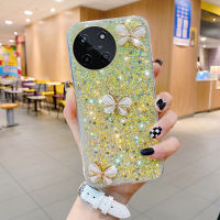 เคสโทรศัพท์ KONSMART สำหรับ Realme 11 4G 5G 11X5G 11 Pro 11 Pro 11 + 5G 2023 G 3D ระยิบระยับเคสโทรศัพท์ TPU แบบน่มผีเสื้อคริสตัลสำหรับ Realme C51 C53 C55 NFC