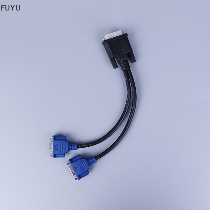 fuyu-dvi-i-24-5-pins-ชายถึง2-สอง-dual-vga-female-monitor-adapter-y-splitter-cable