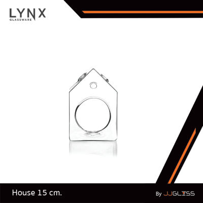 LYNX -  House 15 cm.  - แจกันแขวน Terrarium ทรงบ้าน เนื้อใส พร้อมเชือก ความสูง 15 ซม.