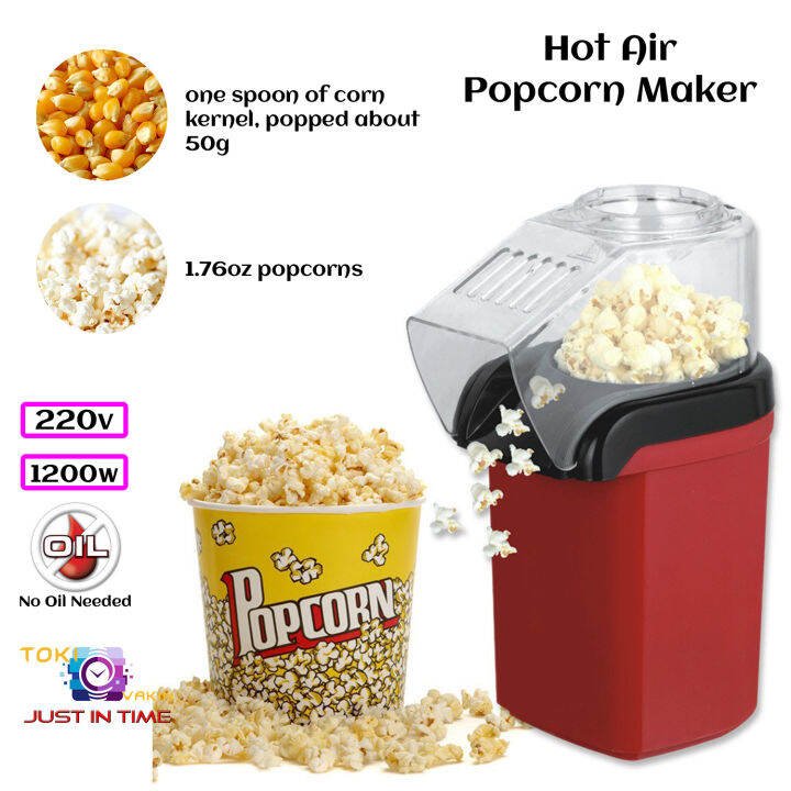 Electric Popcorn Maker Machine 1200W Fast Hot Air Mini Popcorn Popper