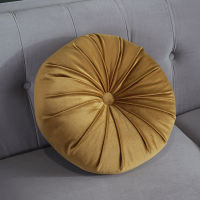 35cm Dutch Fleece Velvet Pleated Round Seat Cushion Pillow Pouf Throw Home Sofa Decor Nordiac Style Decorative Sofa Cushion Home