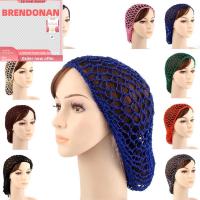 BRENDONAN แฟชั่น กว้าง อ่อนนุ่ม Snood วิกผมตาข่าย แถบคาดศีรษะ ที่คาดผมโครเชต์