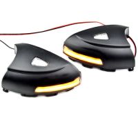 1Pair Side Mirror Lights Dynamic Indicators Turn Signals Puddle Lights Car Replacement Parts For Volkswagen Touareg Tiguan MK1 2008-2016