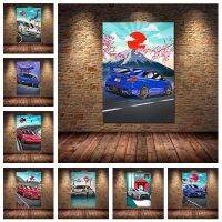 Awesome JDM Car Racing GTR SUV Synthwave โปสเตอร์ตกแต่ง Wall Art Home Decor ภาพวาด Kawaii Room Decor ผ้าใบพิมพ์ Unframed