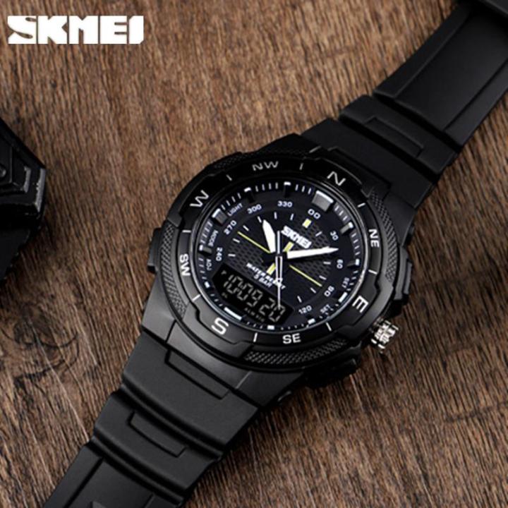 skmei-ชายแบรนด์หรูแฟชั่นนาฬิกาอิเล็กทรอนิกส์-led-ดิจิตอลอนาล็อกมัลติฟังก์ชั่-12-24-นาฬิกา-hours-ทหาร-50-กันน้ำการพักผ่อนกลางแจ้งนาฬิกากีฬา