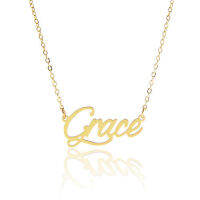 Dainty Grace Name Necklace for Women Kids Script Pendant Gold Stainless Steel Popular Nameplate Letter Jewelry Gift NL2422