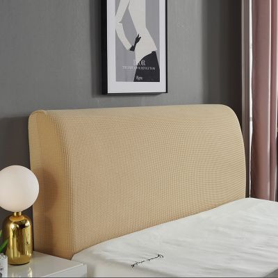 Solid Color Plush Thicken Elastic All-inclusive Bed Head Cover Bed Head Back Protection Dust Cover Headboard Cover For Home