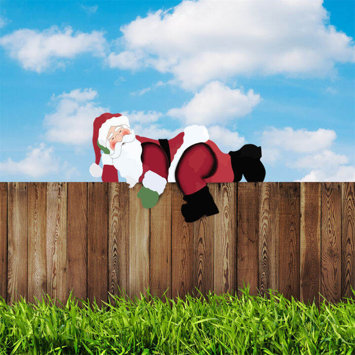 festive-christmas-yard-art-xmas-holiday-decoration-ideas-christmas-yard-decorations-holiday-fence-topper-wooden-christmas-decoration