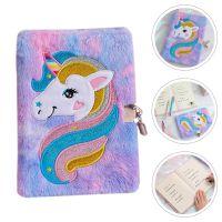 Notebook Diaryplush Girl Notepad Girls Cartoon Fluffy Dairylockable Gift Writing Birthday Journal Secret Kids School Lovely