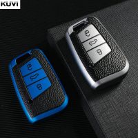 หนัง TPU โครงเปลือกนอกเคส Kunci Remote Mobil สำหรับ VW Volkswagen รุ่น Passat B8 Magotan สำหรับสโกด้าโคดิแอค A7ที่ยอดเยี่ยมศิลปะ Keyless