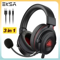 EKSA 3IN 1หูฟังแบบมีสาย R 7.1เสียงรอบทิศทาง Type C USB 3.5มม. สำหรับพีซีที่ PS4 Headphone Gaming แล็ปท็อปการเล่นเกม Over-Ear