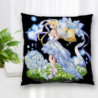 （ALL IN STOCK XZX）Decorative Sword Art Pillow Case Online Anime Square Zipper Pillow Best Gift 20X20cm 35X35cm 40x40cm   (Double sided printing with free customization of patterns)
