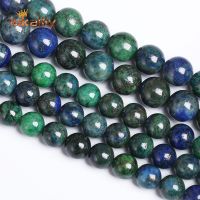 A Natural Chrysocolla Azurite Stone Round Loose Beads For Jewelry Making DIY Bracelets Necklace Accessories 4 6 8 10 12 mm 15