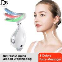 3 Colors Facial Neck Massager LED Photon Therapy Face Lifting Wrinkle Removal Beauty Device Reduce Double Chin Skin Care Tool