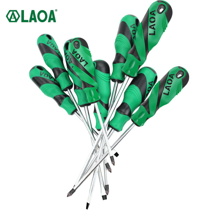 laoa-2pcs-screwdrivers-set-double-color-handle-screw-driver-with-magnetism-s2-slotted-amp-phillips-screwdrivers