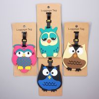 【DT】 hot  Travel Accessories Cute Owl Animals Luggage Tag Silica Gel Suitcase ID Addres Holder Baggage Boarding Tag Portable Label