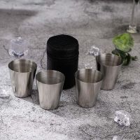 ﹊✔✑ 6Pcs/4pcs Set 30ml/70ml Outdoor Practical Stainless Steel Cups Shots Set Mini Glasses For Whisky Wine Portable Drinkware Set