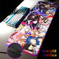 RGB Anime Mouse Pad Xxl Rubber Waterproof Notebook Mini Pc Large Gaming Accessory LED Light Luminous Keyboard Desk mat