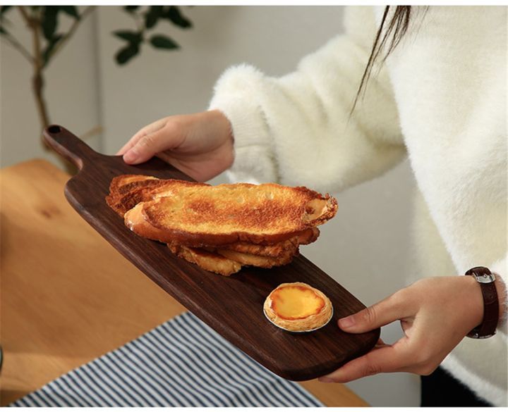 บล็อกไม้สับขนมปังพิซซ่าบีชวอลนัทเขียงผลไม้ชีสแขวนได้ทนทานอุปกรณ์เครื่องมือทำครัวกันลื่น