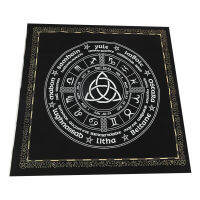 19x19In Flannel ผ้าคลุมทำนายไพ่ทาโร่ Rune Divination แท่นบูชา Tarot Patch ผ้าคลุมโต๊ะสำหรับนักมายากลทุกวันบอร์ดเกมการ์ด Pad