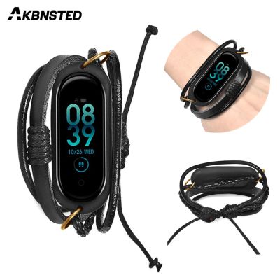 smart watch Vintage Bracelet For Xiaomi Mi Band 8/7/6/5 Strap Retro Replacement Wristband For Mi Band 4 Weave Rope Sports Bands Docks hargers Docks Ch