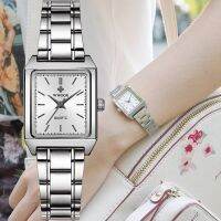 WWOOR 2022 Silver Steel Luxury Brand Ladies Watch Womens Square Watch Fashion Elegant Women Quartz Wrist Watch Relogio Feminino