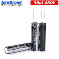 10PCS Original aluminum electrolytic capacitor 450V 56UF plug-in multi specification 56UF 450V 13*40MM Black-white WATTY Electronics