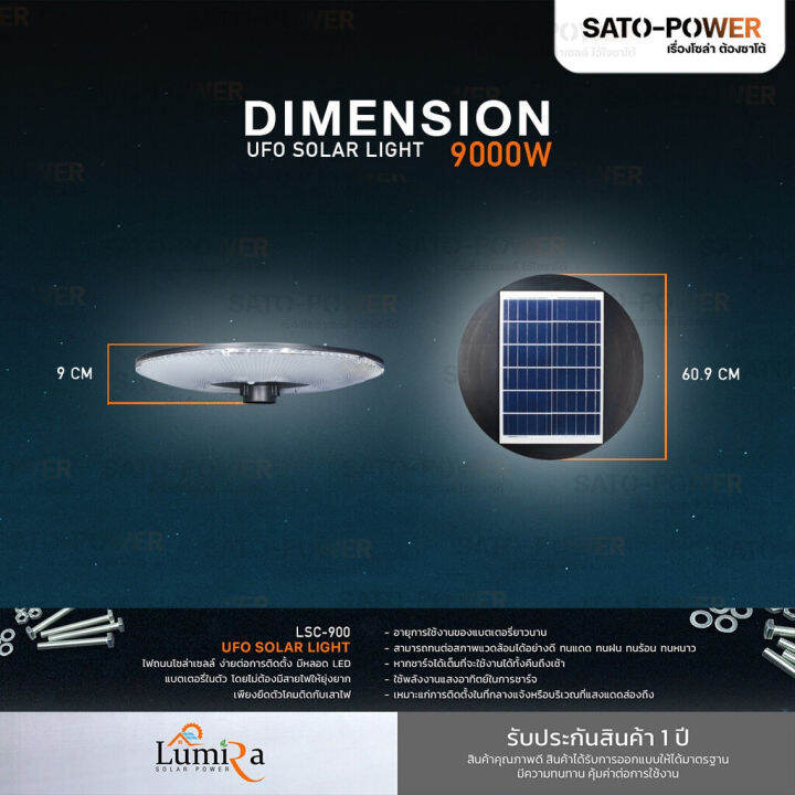 lsc-900-โคมไฟถนนโซลาร์เซลล์-ufo-solar-light-9-000w-lumira-พลังงานแสงอาทิตย์-100-โคมไฟ-โคมไฟโซล่าเซลล์-โคมไฟโซลาร์เซลล์-โคมไฟพลังงานแสงอาทิตย์