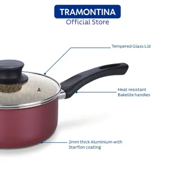 TRAMONTINA | Nonstick Wok Pan with Lid | Deep Frying Pan, Starflon Max,  PFOA Free, Frying pan with tempered glass, Non stick frying pans, Heat