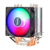 RGB หม้อน้ำหล่อเย็น CPU 4ท่อความร้อน9เซนติเมตรพัดลมทำความเย็นหม้อน้ำไฮดรอลิกอุปกรณ์คอมพิวเตอร์เอฟเฟกต์ไฟสีสันสดใสสำหรับ INTEL AMD