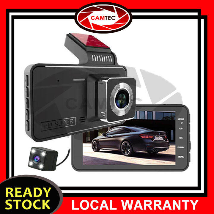 4.0 Inches Dash Cam Front and Rear View Vehicle Black Box Camera Car