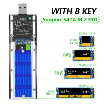 เคส SSD M2 SATA เป็น USB 3.0อะแดปเตอร์ M2 SSD เคสฮาร์ดไดรฟ์สำหรับ NVME PCIE NGFF SATA M/b คีย์ SSD