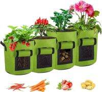 【LZ】 Bags Vegetable Gardening Pot 4/7/10 Fabric Grow Bags Plant Potato Pots Garden Growing Fabric Bags Gallon Greenhouse Tools Plant