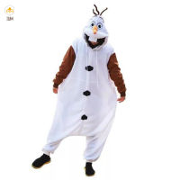 IUM Olaf Shape Onesie ชุดนอนผู้ชายและผู้หญิงคอสเพลย์เครื่องแต่งกายชุดนอน One-Piece คอสเพลย์เครื่องแต่งกายชุดนอน One-Piece Unisex Homewear ผู้ชายและผู้หญิง Olaf รูปร่าง Onesie ชุดนอน